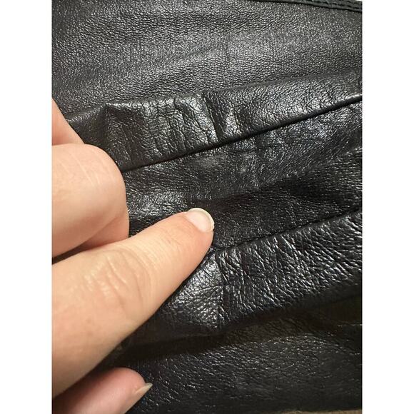 The Sak Black Leather Crossbody Purse Hobo Western Adjustable Strap Biker Zipper - Picture 9 of 13